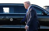US President Donald Trump arrives at Palm Beach International Airport in West Palm Beach, Forida, April 24, 2026. (AP Photo/Manuel Balce Ceneta)