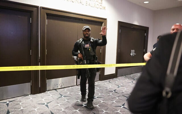 Law enforcement responds to a shooting at the White House Correspondents Dinner, April 25, 2026, in Washington. (AP Photo/Tom Brenner) Law enforcement responds to a shooting at the White House Correspondents Dinner, April 25, 2026, in Washington. (AP Photo/Tom Brenner)