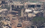 Israeli soldiers operate in southern Lebanon, as seen from northern Israel, April 29, 2026. (AP Photo/Ariel Schalit)