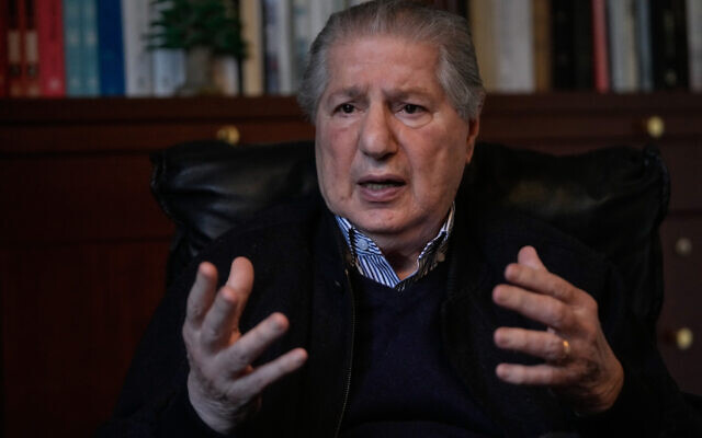 Former Lebanese President Amin Gemayel speaks during an interview with the Associated Press, in Bikfaya, Lebanon, April 29, 2026. (AP Photo/Hussein Malla) Former Lebanese President Amin Gemayel speaks during an interview with the Associated Press, in Bikfaya, Lebanon, April 29, 2026. (AP Photo/Hussein Malla)