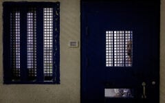 Illustrative: A Palestinian prisoner at Ketziot Prison in southern Israel, February 26, 2025. (Chaim Goldberg/Flash90)