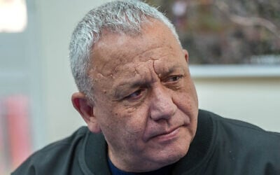 Former IDF chief of staff Gadi Eisenkot during a visit to Kibbutz Yiftah near the Israeli border with Lebanon, March 9, 2026. (Ayal Margolin/Flash90)