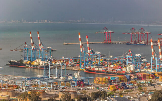 Illustrative: View of the Haifa port, March 15, 2026. (Yossi Aloni/Flash90) Illustrative: View of the Haifa port, March 15, 2026. (Yossi Aloni/Flash90)