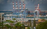 View of the port in the northern city of Haifa, April 10, 2026. (Sharon Leibel/Flash90)