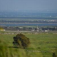 View of the Israel-Syria border area, as seen from the northern Golan Heights, April 11, 2026. (Michael Giladi/Flash90)