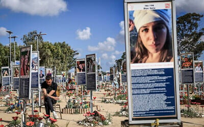 Bereaved families, friends and Israeli soldiers visit the Nova music festival massacre memorial site in Re’im Forest during Israel’s Memorial Day, April 21, 2026. (Tsafrir Abayov/Flash90)