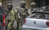 IDF soldiers operate during a raid on a cafe in the West Bank city of Nablus, April 23, 2026. (Nasser Ishtayeh/ Flash90)