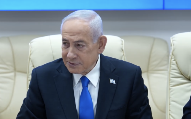 Prime Minister Benjamin Netanyahu at a cabinet meeting, April 13, 2026 (Screenshot/GPO) Prime Minister Benjamin Netanyahu at a cabinet meeting, April 13, 2026 (Screenshot/GPO)