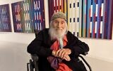 Pioneering kinetic artist Yaacov Agam receiving the Israel Prize on April 20, 2026, at the Yaacov Agam Museum of Art (Jessica Steinberg/Times of Israel)