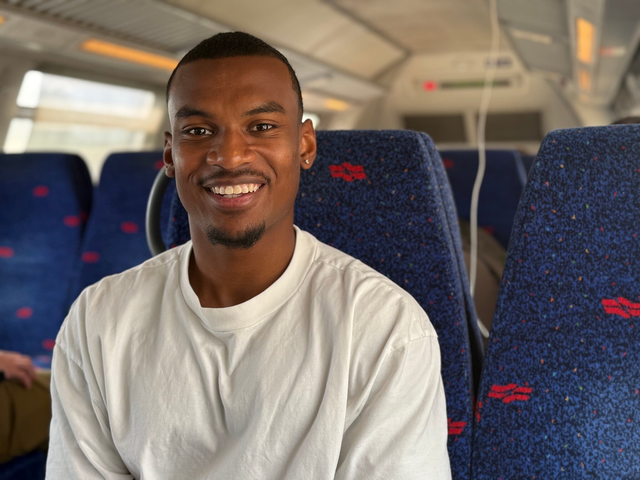 Soccer player Angel Andino on his way to the southern city of Kiryat Gat, April 15, 2026. (Sue Surkes/Times of Israel). Soccer player Angel Andino on his way to the southern city of Kiryat Gat, April 15, 2026. (Sue Surkes/Times of Israel).