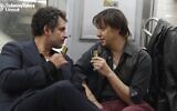 The Strokes frontman Julian Casablancas speaks to Kareem Rahma, host of the 'SubwayTakes' web series, on a train in New York City on April 22, 2026. (Screenshot/YouTube)
