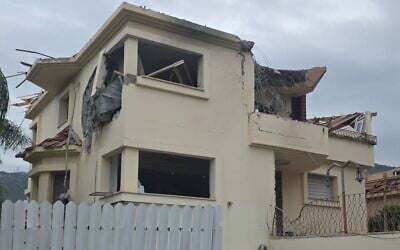A home in the northern city of Kiryat Shmona is damaged following a Hezbollah rocket attack, April 1, 2026. (Fire and Rescue Service) A home in the northern city of Kiryat Shmona is damaged following a Hezbollah rocket attack, April 1, 2026. (Fire and Rescue Service)