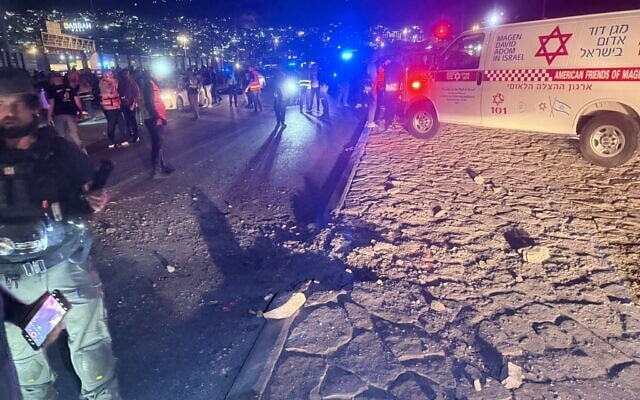 The scene of a rocket strike near Karmiel in northern Israel, April 16, 2026 (MDA)