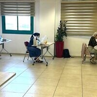 Female candidates take a rabbinical test administered by the Chief Rabbinate at the Religious Services Ministry in Jerusalem on April 27, 2026. (Chief Rabbinate)