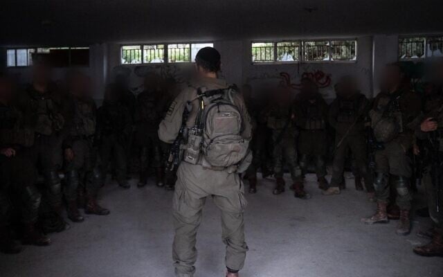 Troops of the Hasmonean Brigade operate in southern Lebanon, in a handout photo issued on March 23, 2026. (Israel Defense Forces)