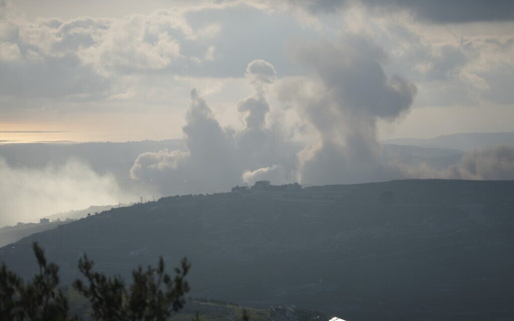 A Hezbollah tunnel system in the southern Lebanon town of Qantara is demolished in a controlled blast, April 28, 2026. (Israel Defense Forces)