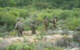 IDF reservists of the 226th Paratroopers Brigade operate in southern Lebanon, in a handout photo issued on April 29, 2026. (Israel Defense Forces)