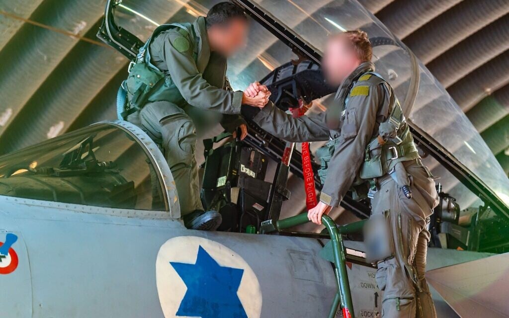 Israeli Air Force F-15 pilots prepare for strikes in Iran, in a handout photo published April 1, 2026. (Israel Defense Forces) Israeli Air Force F-15 pilots prepare for strikes in Iran, in a handout photo published April 1, 2026. (Israel Defense Forces)