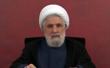 Hezbollah leader Naim Qassem gives a televised address in Lebabon, April 13, 2026. (Screenshot/Al Mayadeen via X)