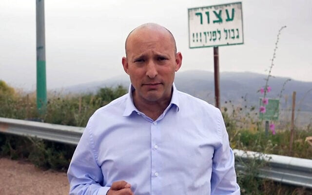 Former prime minister Naftali Bennett in a video message from the northern border, May 18, 2026. (Screenshot)