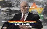 In a new ad for the reelection of Republican Congressman Thomas Massie, a rainbow Star of David is prominently featured behind Republican activist investor Paul Singer, who is Jewish. (Screenshot via YouTube/JTA)