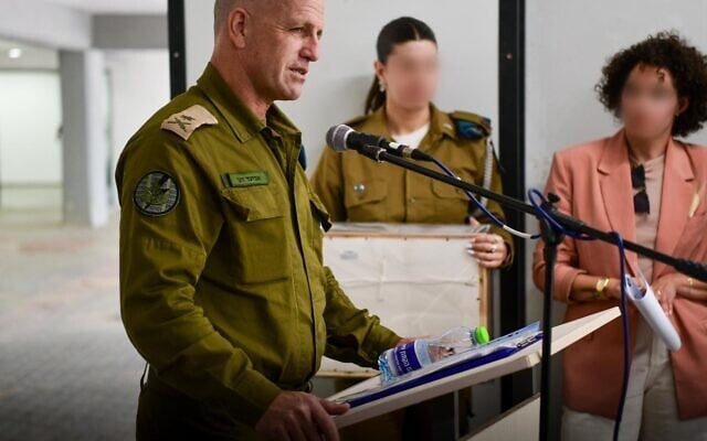 Head of the C4I and Cyber Defense Directorate Maj. Gen. Aviad Dagan speaks at an inauguration ceremony for a new IDF artificial intelligence unit, “Alumot,” May 20, 2026. (Israel Defense Forces) Head of the C4I and Cyber Defense Directorate Maj. Gen. Aviad Dagan speaks at an inauguration ceremony for a new IDF artificial intelligence unit, “Alumot,” May 20, 2026. (Israel Defense Forces)