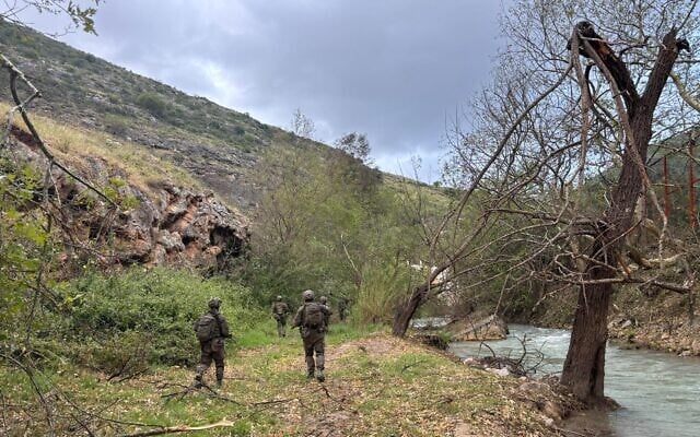 IDF troops operate at the Litani River in southern Lebanon, in a handout photo published by the military on May 12, 2026. (Israel Defense Forces) IDF troops operate at the Litani River in southern Lebanon, in a handout photo published by the military on May 12, 2026. (Israel Defense Forces)