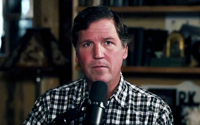 Right-wing podcaster Tucker Carlson during an interview with Channel 13, May 19, 2026. (Screenshot) Right-wing podcaster Tucker Carlson during an interview with Channel 13, May 19, 2026. (Screenshot)