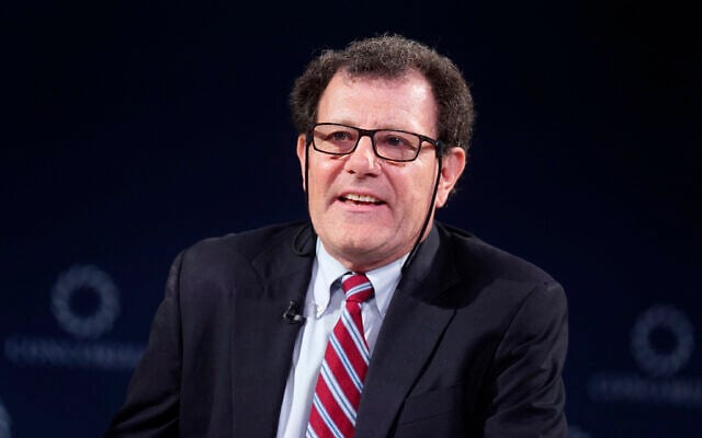 New York Times columnist Nicholas Kristof speaks onstage during the 2024 Concordia Annual Summit on September 25, 2024, in New York City.   (Riccardo Savi / Getty Images via AFP)