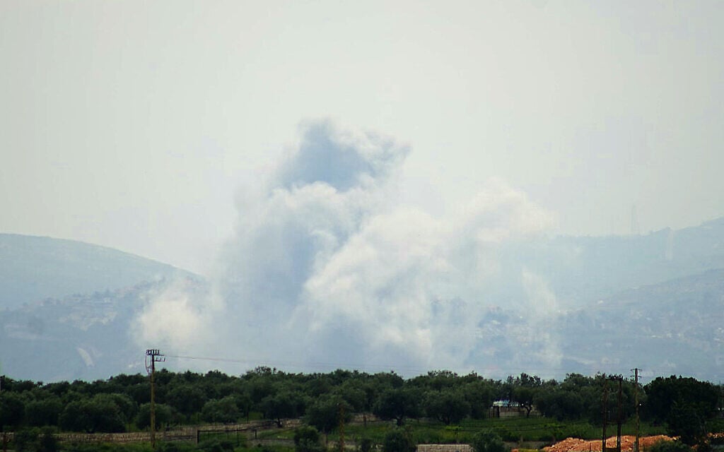 Smoke rises from the site of an Israeli airstrike that targeted the southern Lebanese village of Yohmor on May 1, 2026. (Abbas FAKIH / AFP)