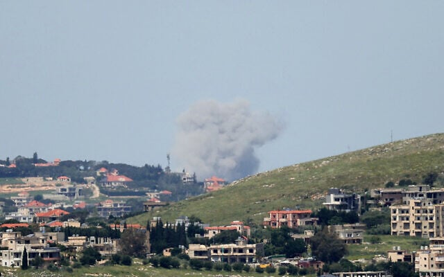 Smoke rises from the site of an Israeli airstrike that targeted the southern Lebanese village of Dweir near Nabatieh on May 2, 2026. (AFP)
