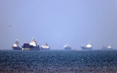 In this picture obtained from Iran's ISNA news agency on May 4, 2026, vessels are pictured anchored in the Strait of Hormuz off Bandar Abbas in southern Iran. (Amirhossein Khorgooei/ISNA/AFP) In this picture obtained from Iran's ISNA news agency on May 4, 2026, vessels are pictured anchored in the Strait of Hormuz off Bandar Abbas in southern Iran. (Amirhossein Khorgooei/ISNA/AFP)