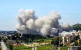 Smoke rises following Israeli bombardment on the town of Nabatieh in southern Lebanon on May 7, 2026. (Abbas Fakih / AFP)