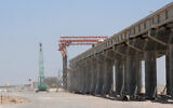 Construction site of the Mubarak al-Kabir port project on Bubiyan Island, Kuwait, August 20, 2011. (Gustavo Ferrari/AP)