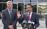 Santa Clara County District Attorney Jeff Rosen speaks outside the Hall of Justice in San Jose, California, April 17, 2023. (AP Photo/Terry Chea)