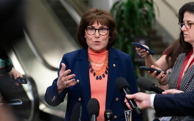 Sen. Jacky Rosen, a Nevada Democrat and co-sponsor of the Jewish American Security Act, speaks to the media at the Capitol, March 10, 2026, in Washington. (AP Photo/Jose Luis Magana) Sen. Jacky Rosen, a Nevada Democrat and co-sponsor of the Jewish American Security Act, speaks to the media at the Capitol, March 10, 2026, in Washington. (AP Photo/Jose Luis Magana)
