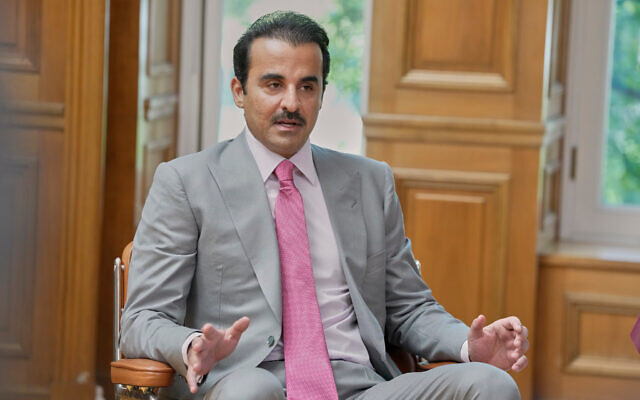 Qatar's Emir Sheikh Tamim bin Hamad Al Thani speaks during his meeting with Greece's Prime Minister Kyriakos Mitsotakis at Maximos Mansion in Athens, Greece, April 29, 2026. (AP Photo/Petros Giannakouris) Qatar's Emir Sheikh Tamim bin Hamad Al Thani speaks during his meeting with Greece's Prime Minister Kyriakos Mitsotakis at Maximos Mansion in Athens, Greece, April 29, 2026. (AP Photo/Petros Giannakouris)