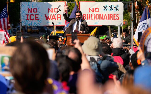 New York City Mayor Zohran Mamdani waves to attendees during a May Day rally at Washington Square Park in New York, on May 1, 2026. (AP Photo/Yuki Iwamura) New York City Mayor Zohran Mamdani waves to attendees during a May Day rally at Washington Square Park in New York, on May 1, 2026. (AP Photo/Yuki Iwamura)