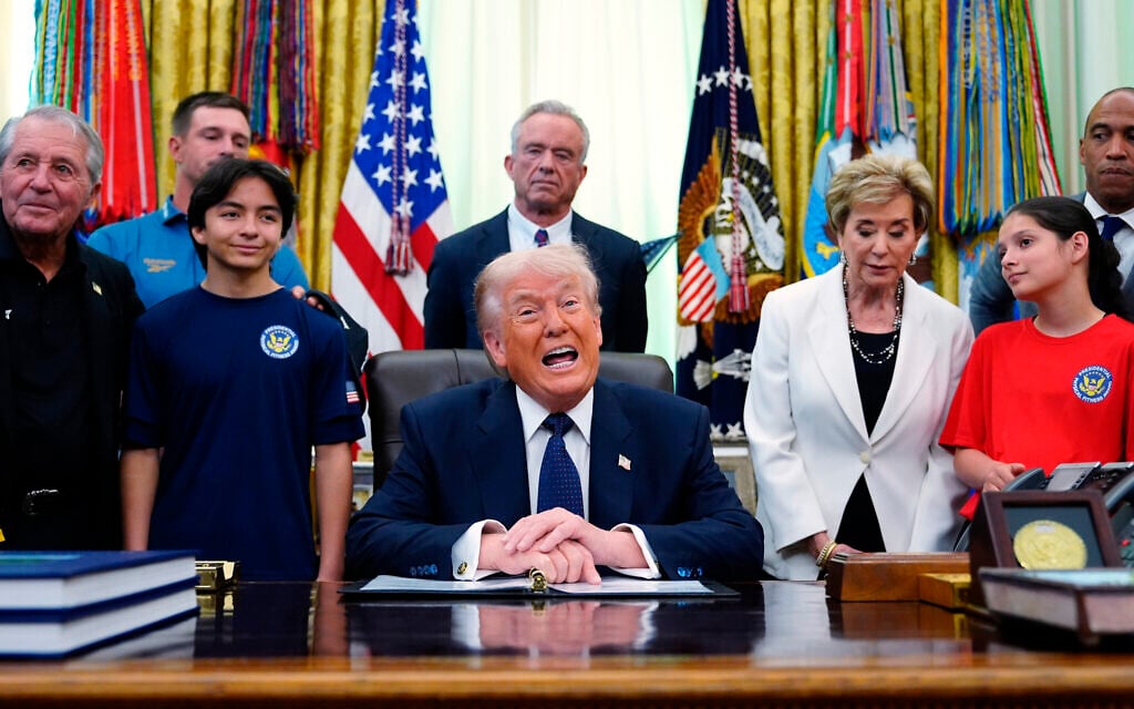 US President Donald Trump speaks before signing a proclamation in the Oval Office at the White House, May 5, 2026, in Washington. (AP/Jacquelyn Martin)
