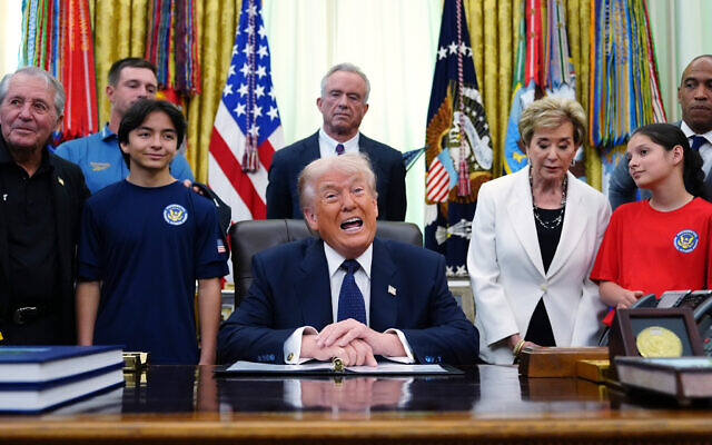US President Donald Trump speaks before signing a proclamation in the Oval Office at the White House, May 5, 2026, in Washington. (AP/Jacquelyn Martin)