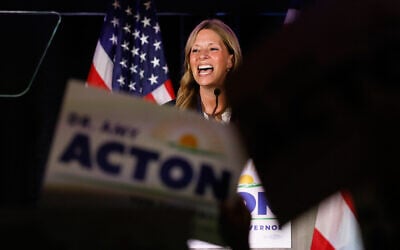Democratic gubernatorial candidate Dr. Amy Acton speaks at a primary election night campaign event after winning the party's nomination for governor in Columbus, Ohio, May 5, 2026. (AP Photo/Jay LaPrete) Democratic gubernatorial candidate Dr. Amy Acton speaks at a primary election night campaign event after winning the party's nomination for governor in Columbus, Ohio, May 5, 2026. (AP Photo/Jay LaPrete)