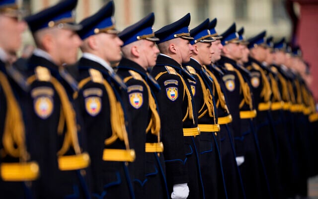 Russian servicemen stand in a formation before the World War II Victory Day military parade in Moscow, Russia, May 9, 2026. (AP Photo/Pavel Bednyakov, Pool) Russian servicemen stand in a formation before the World War II Victory Day military parade in Moscow, Russia, May 9, 2026. (AP Photo/Pavel Bednyakov, Pool)