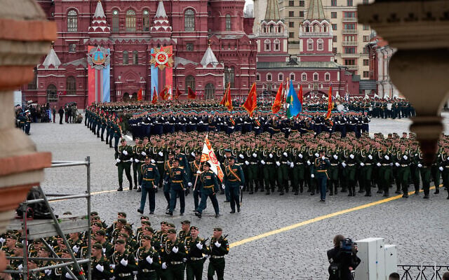 Russian servicemen attend the Victory Day military parade in Moscow, Saturday, May 9, 2026, during celebrations of the 81st anniversary of the Soviet Union's victory over Nazi Germany during World War II. (AP Photo/Alexander Zemlianichenko, Pool) Russian servicemen attend the Victory Day military parade in Moscow, Saturday, May 9, 2026, during celebrations of the 81st anniversary of the Soviet Union's victory over Nazi Germany during World War II. (AP Photo/Alexander Zemlianichenko, Pool)