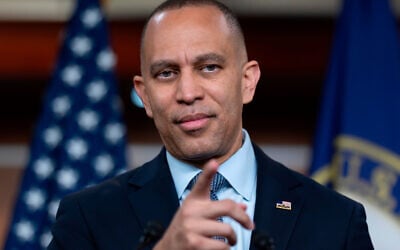 US House Minority Leader Hakeem Jeffries at a news conference at the Capitol in Washington, on May 13, 2026. (AP Photo/J. Scott Applewhite)