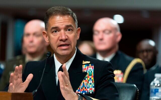 Navy Adm. Charles Cooper II, commander of the US Central Command, testifies at a Senate Armed Services Committee hearing on the FY2027 budget request, on Capitol Hill, Thursday, May 14, 2026, in Washington. (AP Photo/Manuel Balce Ceneta) Navy Adm. Charles Cooper II, commander of the US Central Command, testifies at a Senate Armed Services Committee hearing on the FY2027 budget request, on Capitol Hill, Thursday, May 14, 2026, in Washington. (AP Photo/Manuel Balce Ceneta)