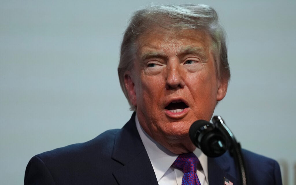 US President Donald Trump speaks about prescription drug prices in the South Court Auditorium in the Eisenhower Executive Office Building on the White House campus, Monday, May 18, 2026, in Washington. (AP Photo/Julia Demaree Nikhinson)