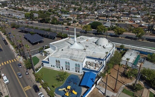 This aerial image shows the Islamic Center of San Diego, on May 19, 2026, in San Diego. (AP Photo/Jae C. Hong) This aerial image shows the Islamic Center of San Diego, on May 19, 2026, in San Diego. (AP Photo/Jae C. Hong)