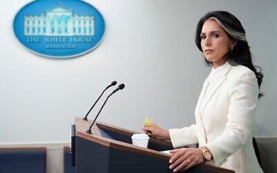 Director of National Intelligence Tulsi Gabbard speaks with reporters in the James Brady Press Briefing Room at the White House, July 23, 2025, in Washington. (AP Photo/Alex Brandon, File)