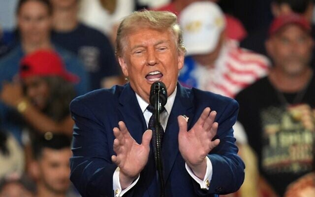 US President Donald Trump speaks during a Fighting For American Workers event, May 22, 2026, in Suffern, New York. (AP Photo/Ryan Murphy)