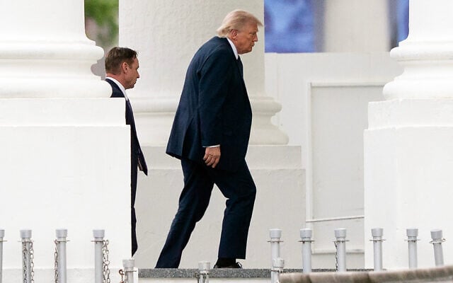 US President Donald Trump arrives at the White House, May 22, 2026, in Washington. (AP Photo/Jose Luis Magana)